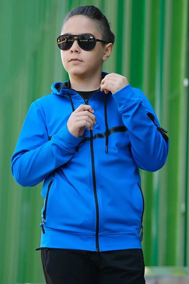 Детский спортивный костюм с капюшоном из дайвинга Pina Kids, Blue — фото 4