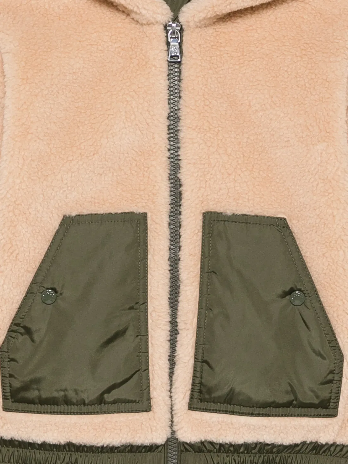 Худи со вставками Moncler Enfant, нейтральные цвета — фото 3