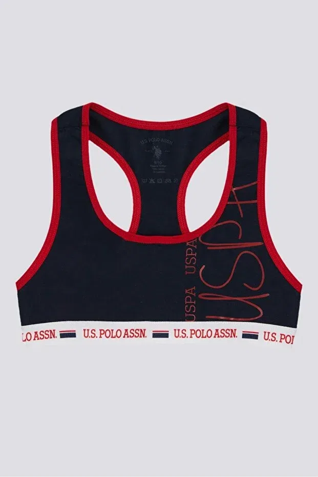 Детский комплект маек для девочек с принтом U.S. Polo Assn., Red Navy Blue White — фото 4