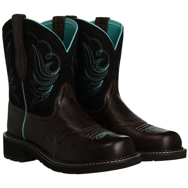 Женские ботинки Ariat Fatbaby Heritage короткие с вышивкой, коричневый — фото 2