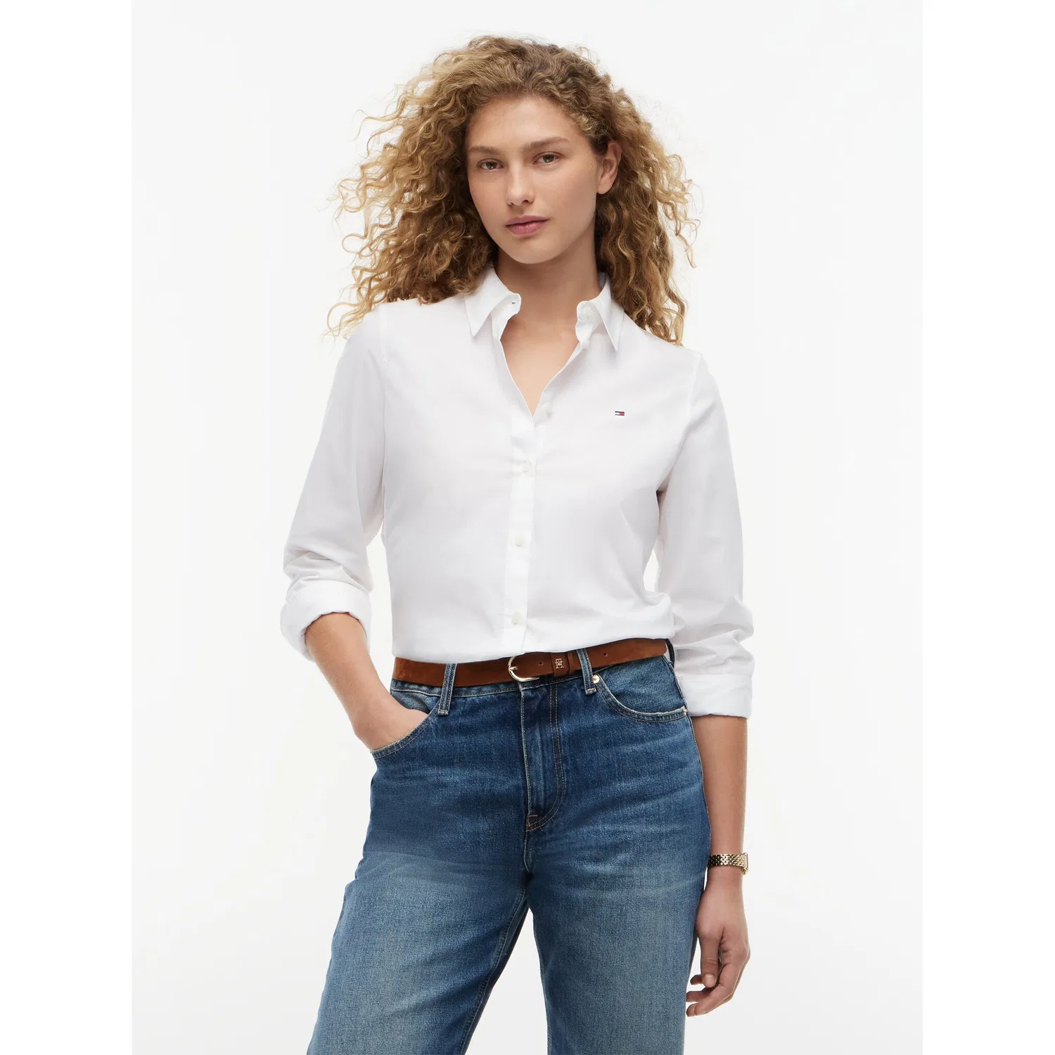 Женская блузка-рубашка regular fit Tommy Hilfiger, White
