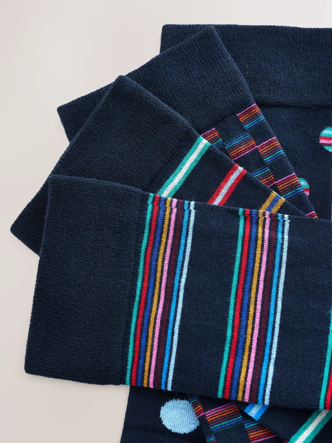 Носки, модал, Signature Socks 4 Pack Next, Navy Neon Spot Stripe — фото 2