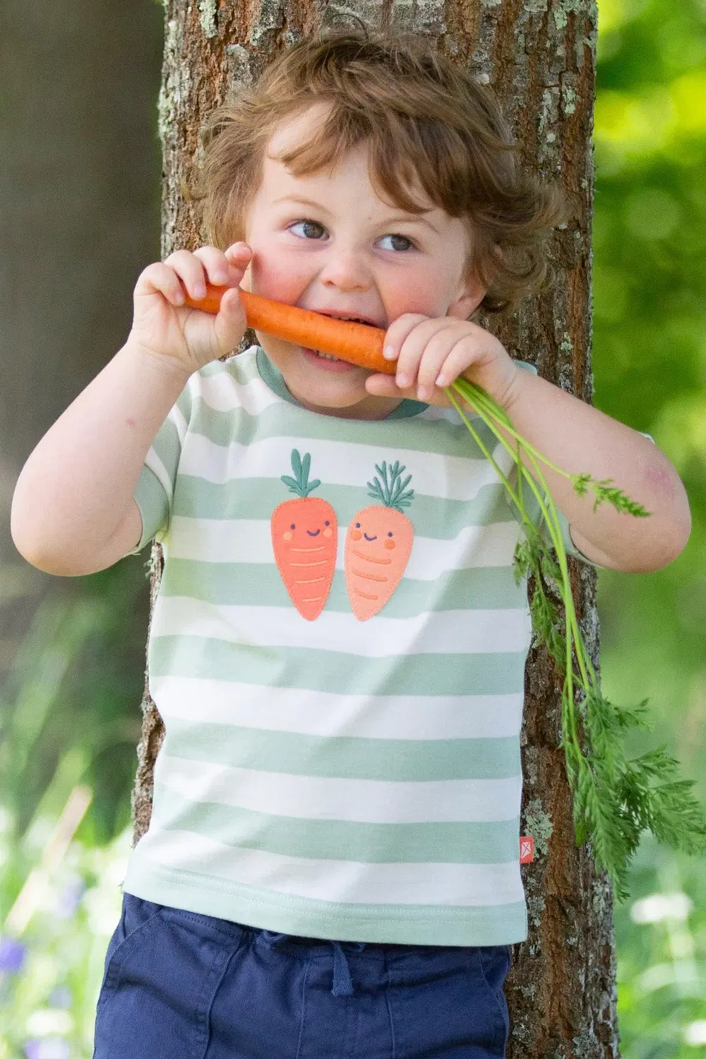 Детская футболка с принтом Happy Carrot Kite, Green — фото 2