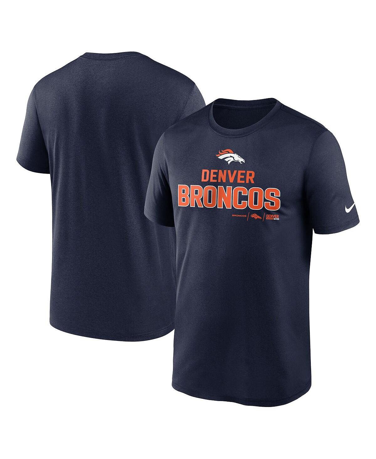 

Мужская темно-синяя футболка denver broncos legend community performance Nike, синий