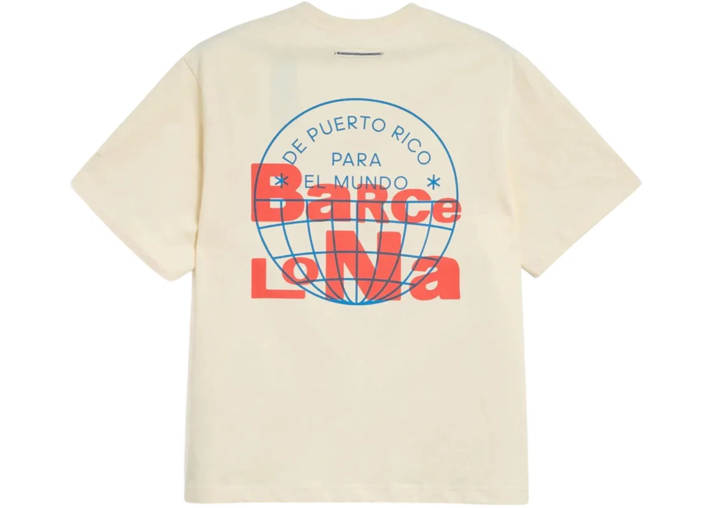 Футболка с принтом Adidas x Bad Bunny DtMF Tour Barcelona Heavyweight Merch Tee, Cream White