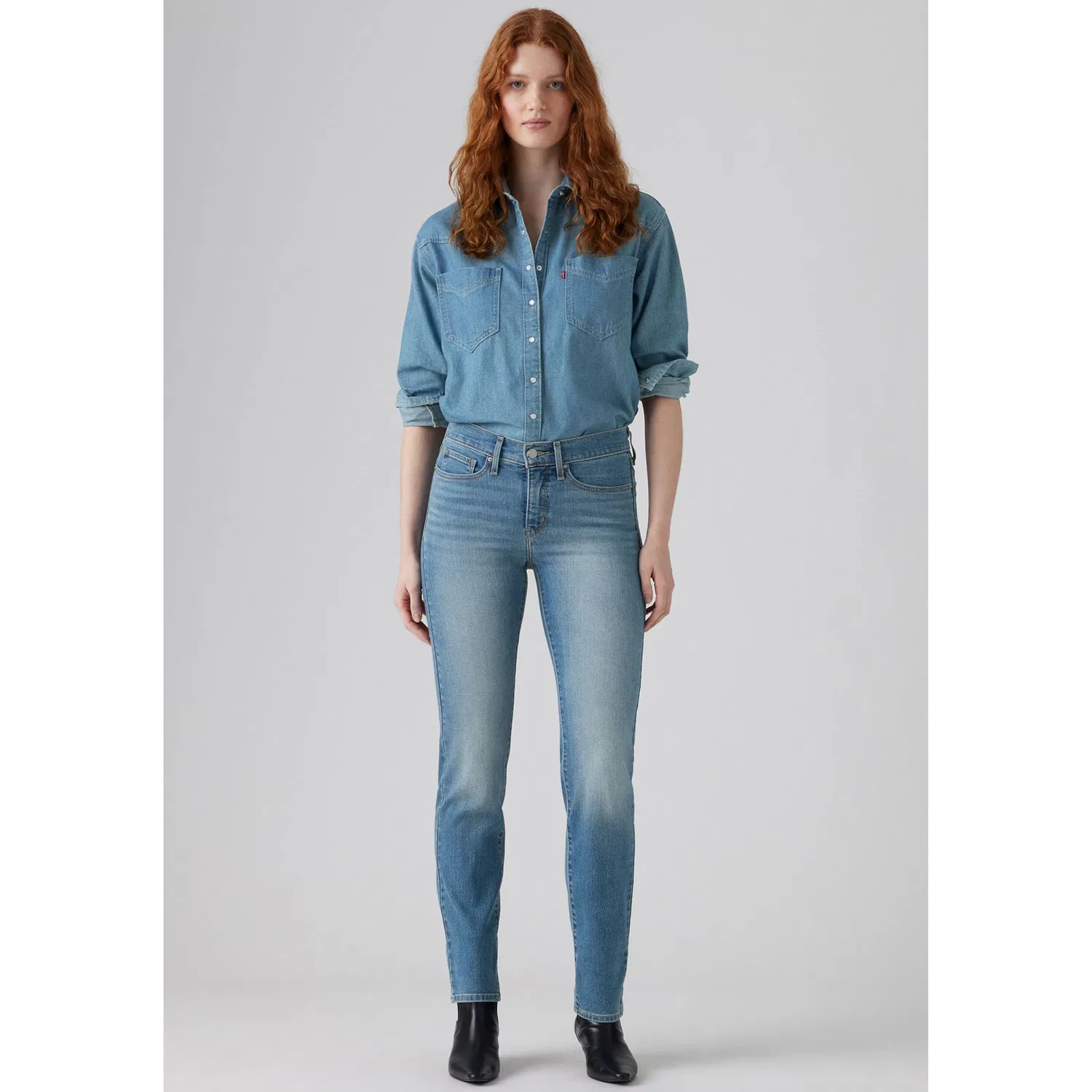 Женские прямые джинсы с эффектом shaping Levi's, Eternal Indigo Mid — фото 2
