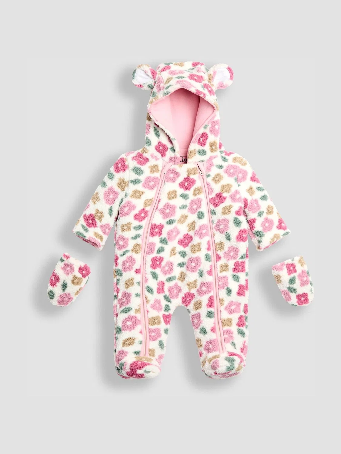 Комбинезон-конверт Cosy Borg, JoJo Maman Bébé, розовый флоральный — фото 2