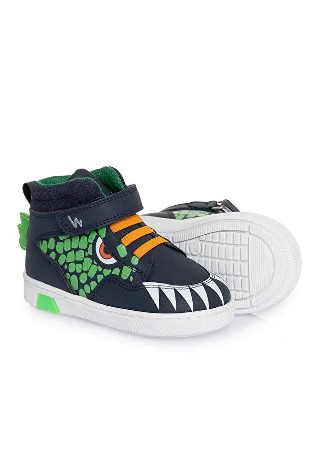 Детские ботинки для девочек с липучкой Ebebek Babywalk, Navy Blue — фото 3