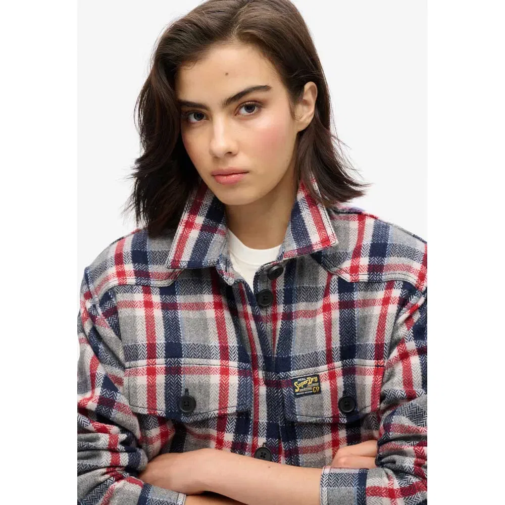 Рубашка Borg Check Superdry, серый — фото 3