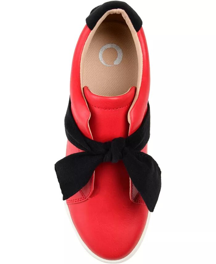 Женские кроссовки Abrina с бантом Slip On Journee Collection, красный — фото 4