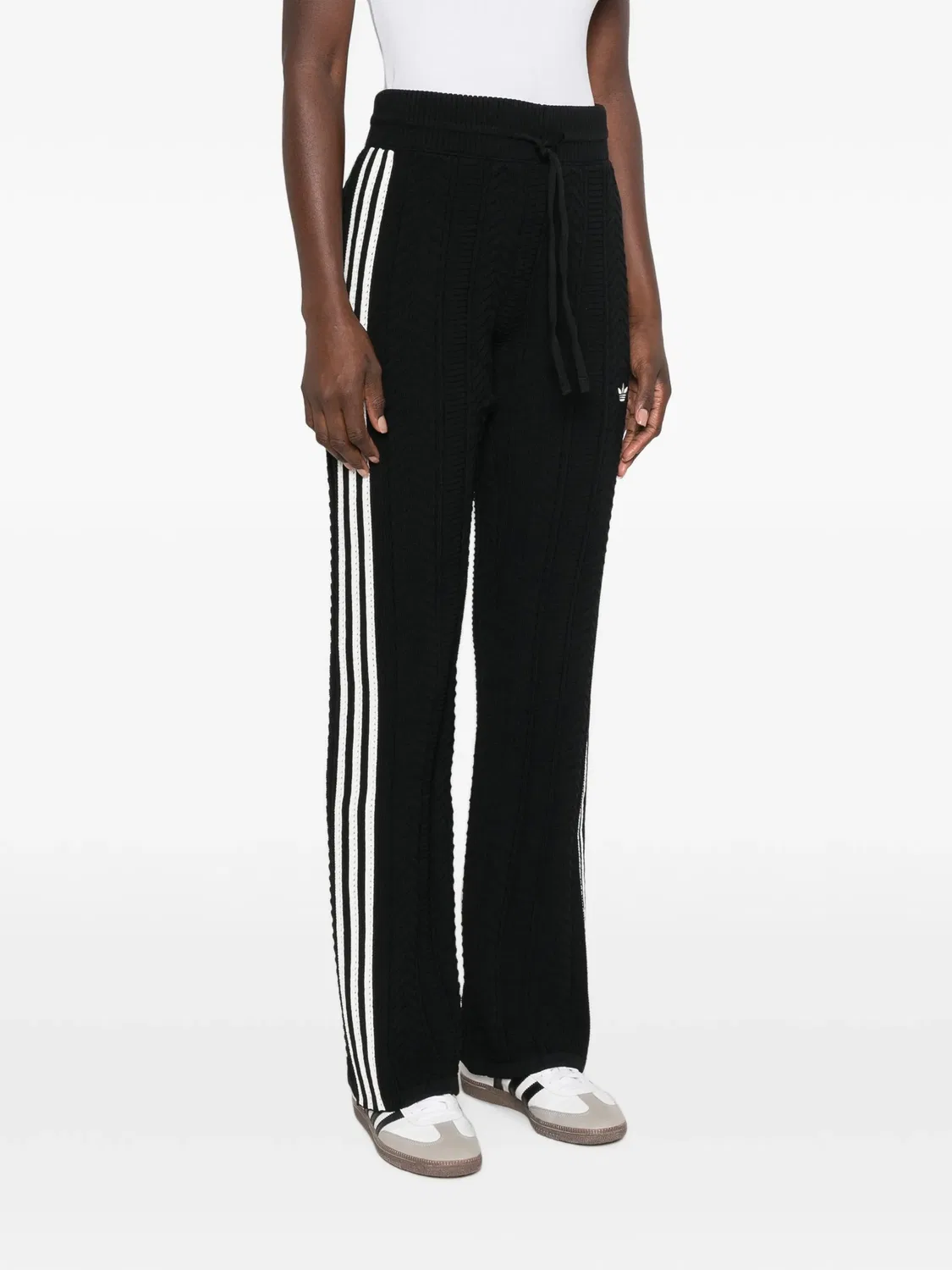 Спортивные брюки с косами и боковыми полосами Adidas, черный — фото 3