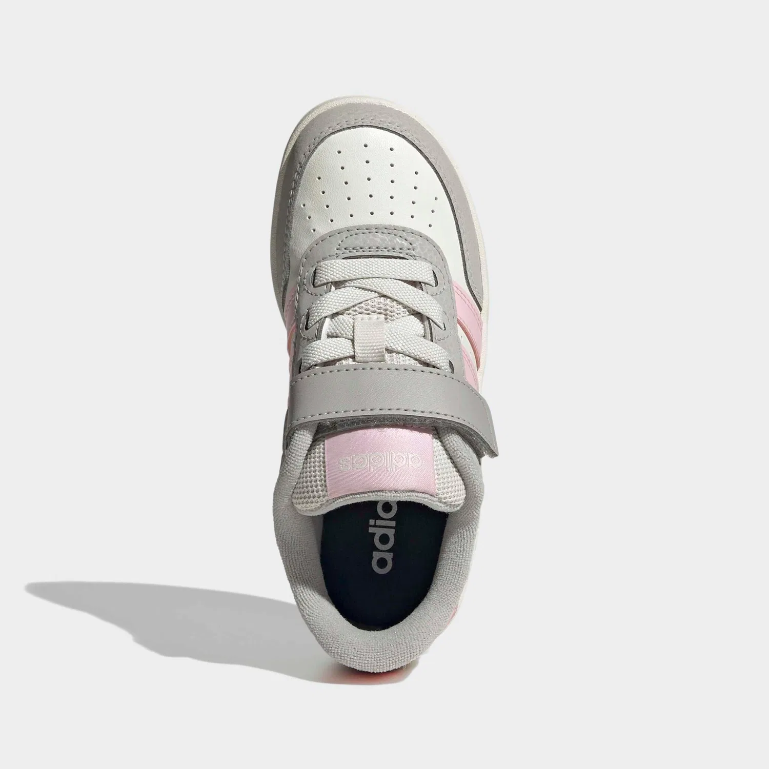 Детские кроссовки на липучке Adidas Sportswear, Core White/Clear Pink/Grey Two — фото 4