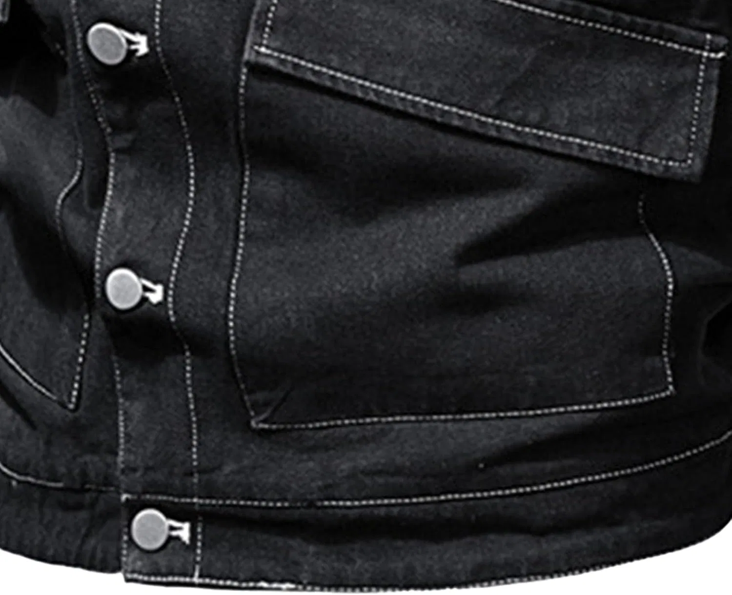 Мужская джинсовая куртка-тракер с принтом, Western Classic Denim Jacket, чёрный — фото 3