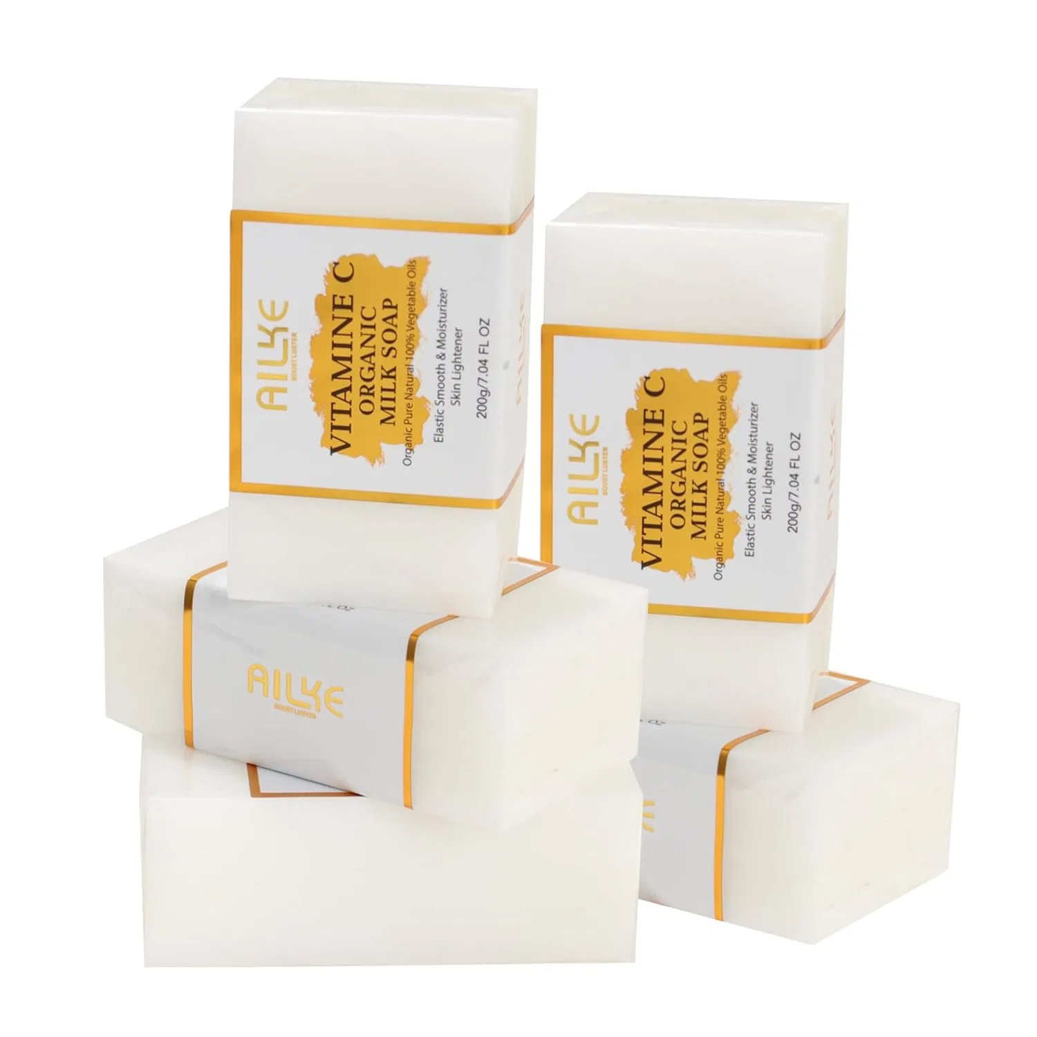 Мыло твердое, Organic Milk Soap, AILKE, набор 5 шт, 200 г, 5 Items Ailke Boost Luster