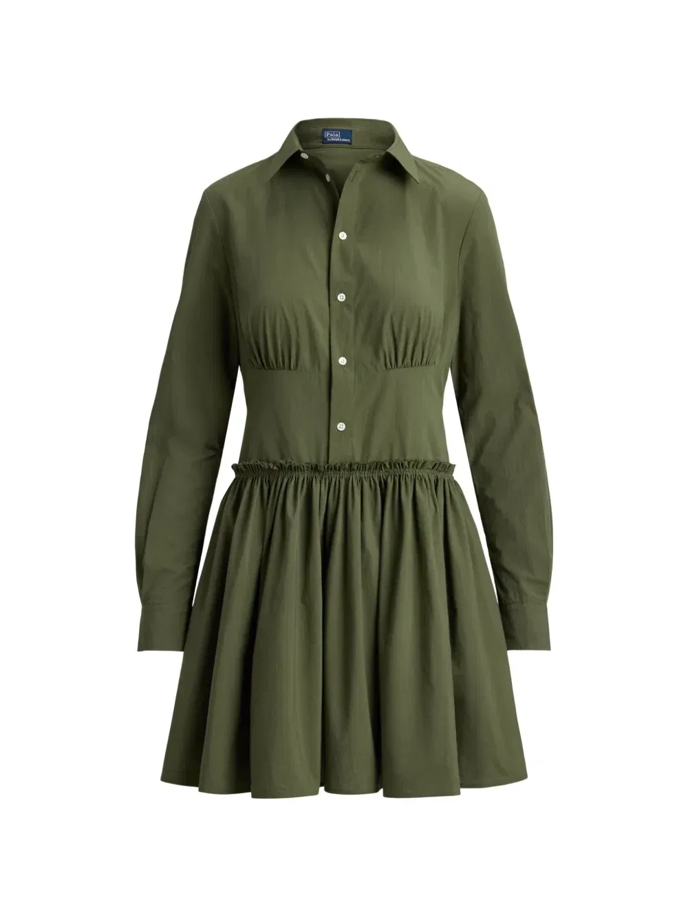 Короткое платье-рубашка с оборками Polo Ralph Lauren, зеленый