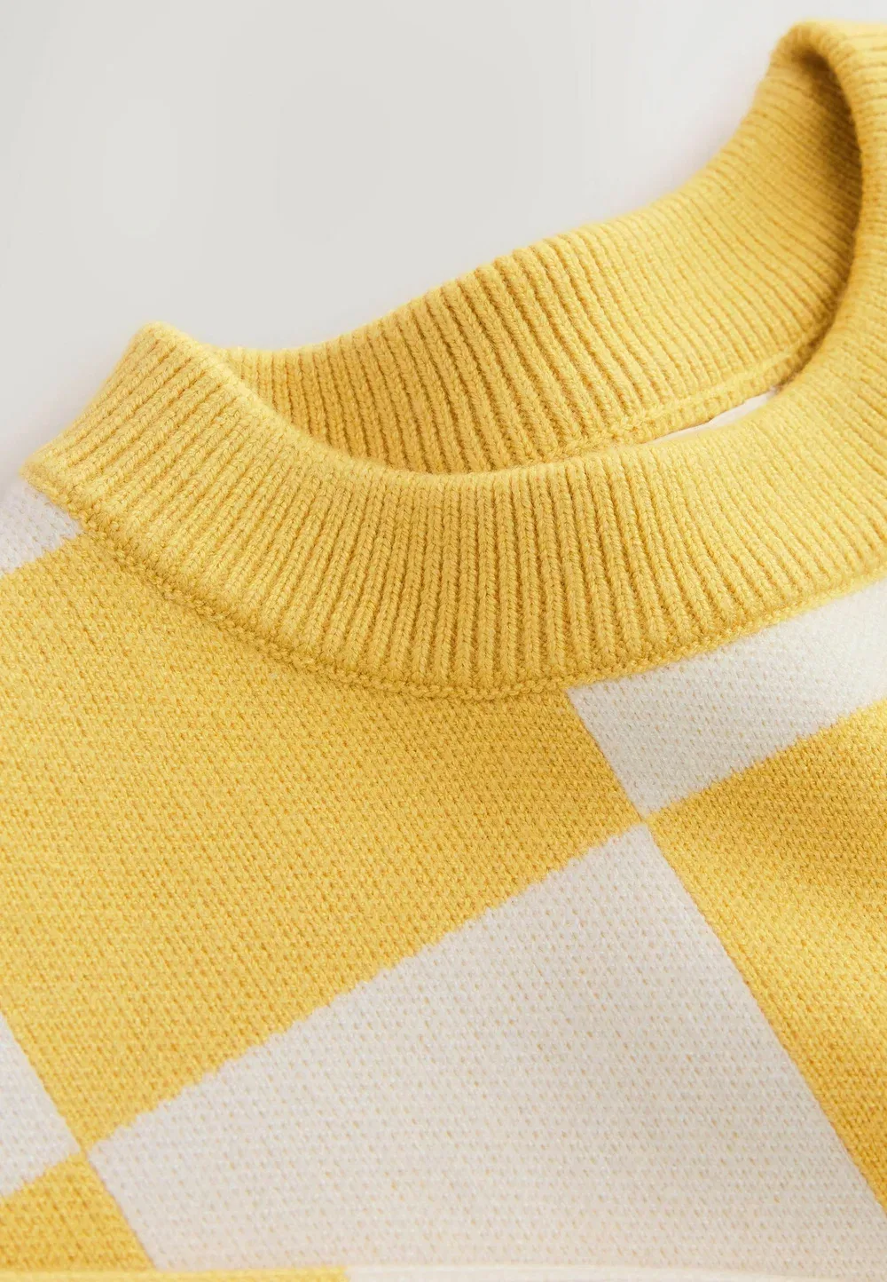 Вязаный джемпер с круглым вырезом и стандартным кроем Next, Yellow Popcorn — фото 2