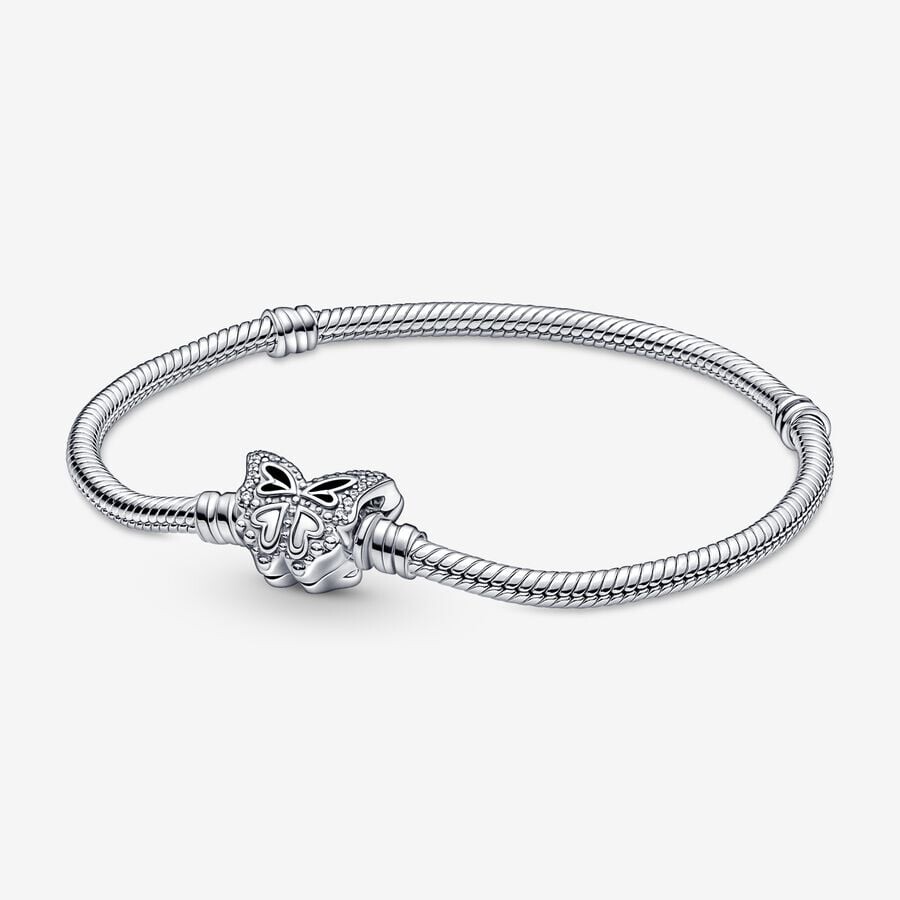 

Браслет Pandora Moments Butterfly Clasp Snake Chain, серебро
