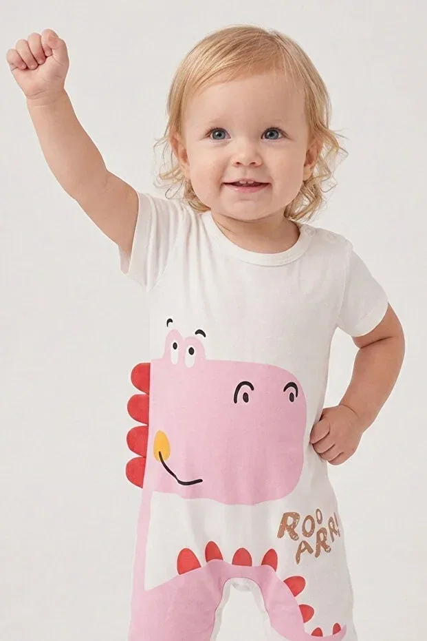 Детский комбинезон для девочек с принтом Basics Rocha Baby, Pink — фото 4