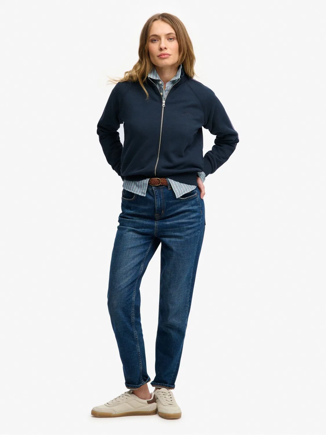 Толстовка на молнии Essential Logo Zip Track Top Superdry, синий — фото 2