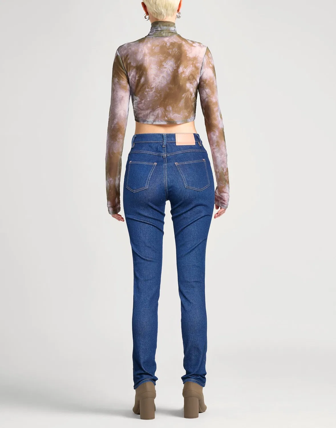 Женские узкие джинсы скинни с высокой посадкой Acne Studios, синий — фото 3