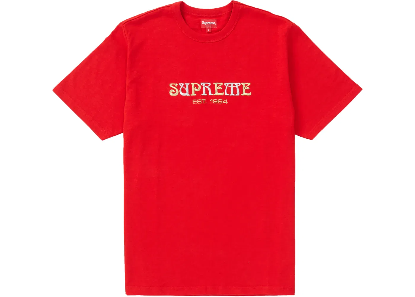 Мужская футболка с принтом Supreme Nouveau Logo Tee, Red