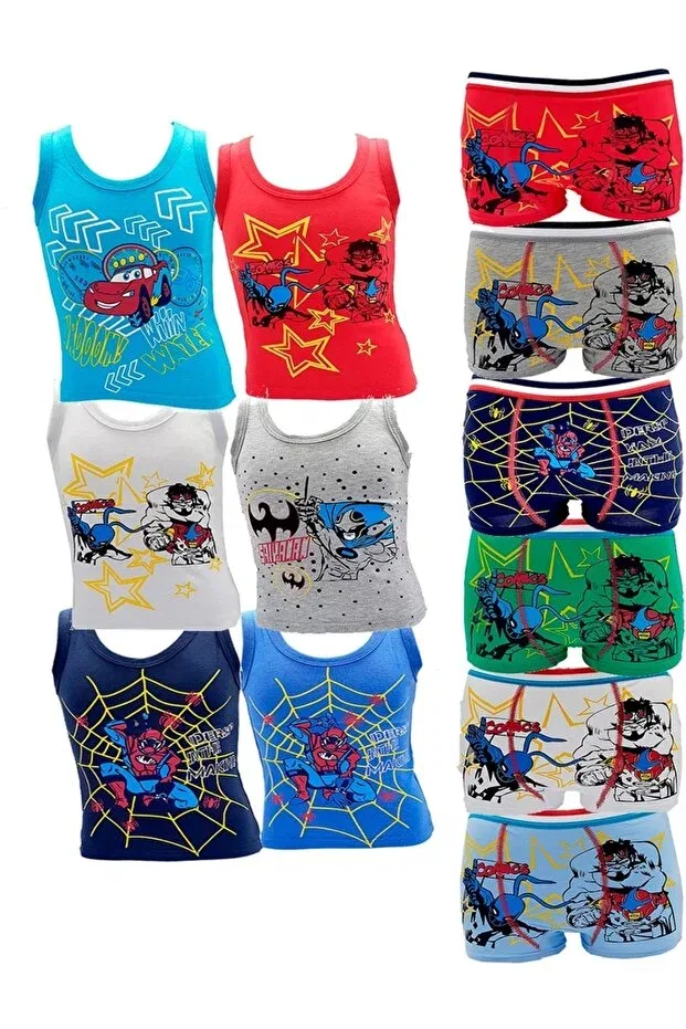 Детский комплект трусов и маек для мальчиков хлопковый Shopiolog, Multicolor