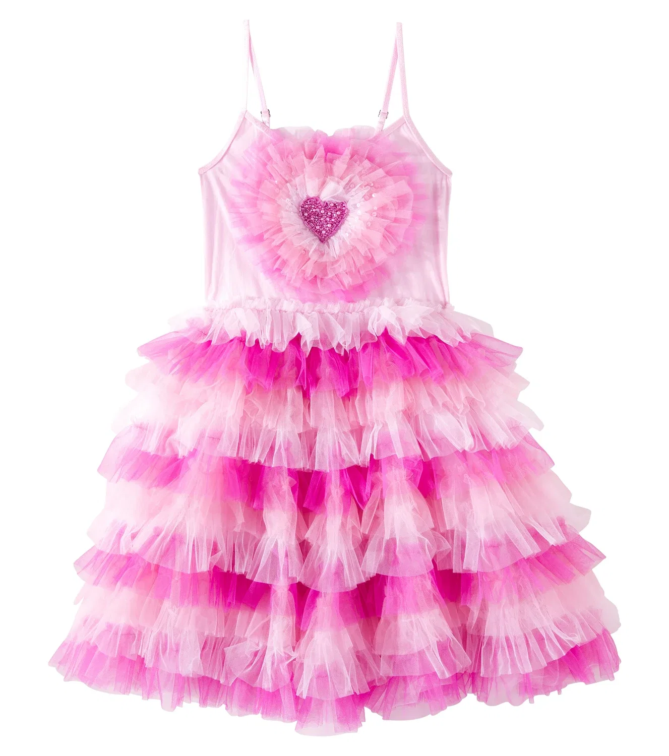 Платье из джерси и фатина с воланами Heartburst Tutu Du Monde, розовый