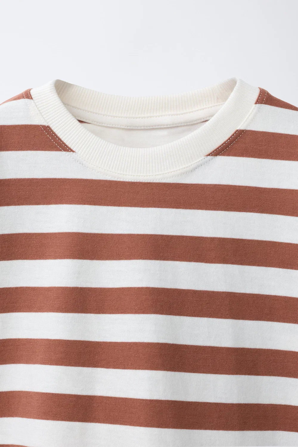 Полосатая футболка ZARA, Light Brown — фото 3