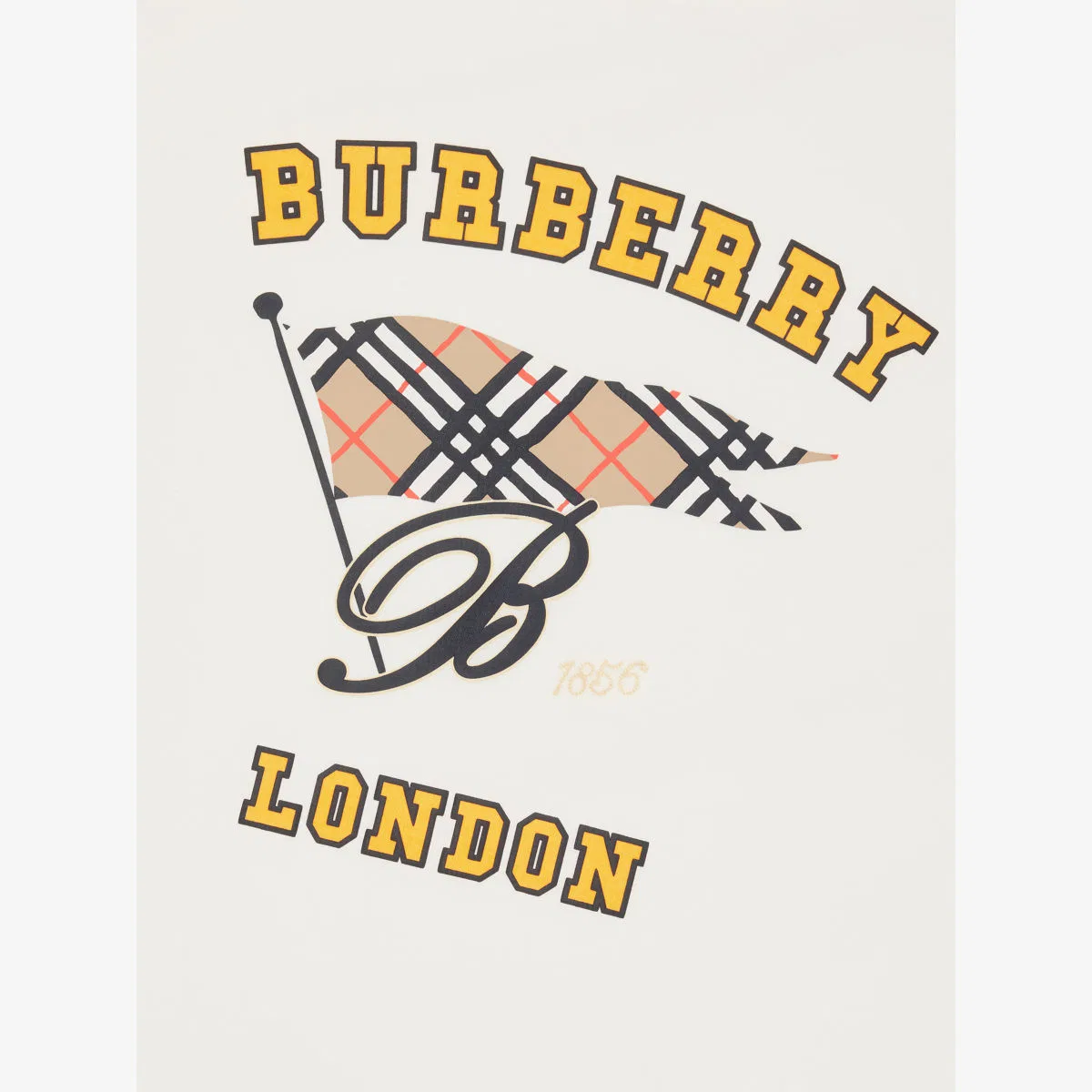 Хлопковая футболка с принтом в виде флага кедра, размер 4-14 лет Burberry, белый — фото 2