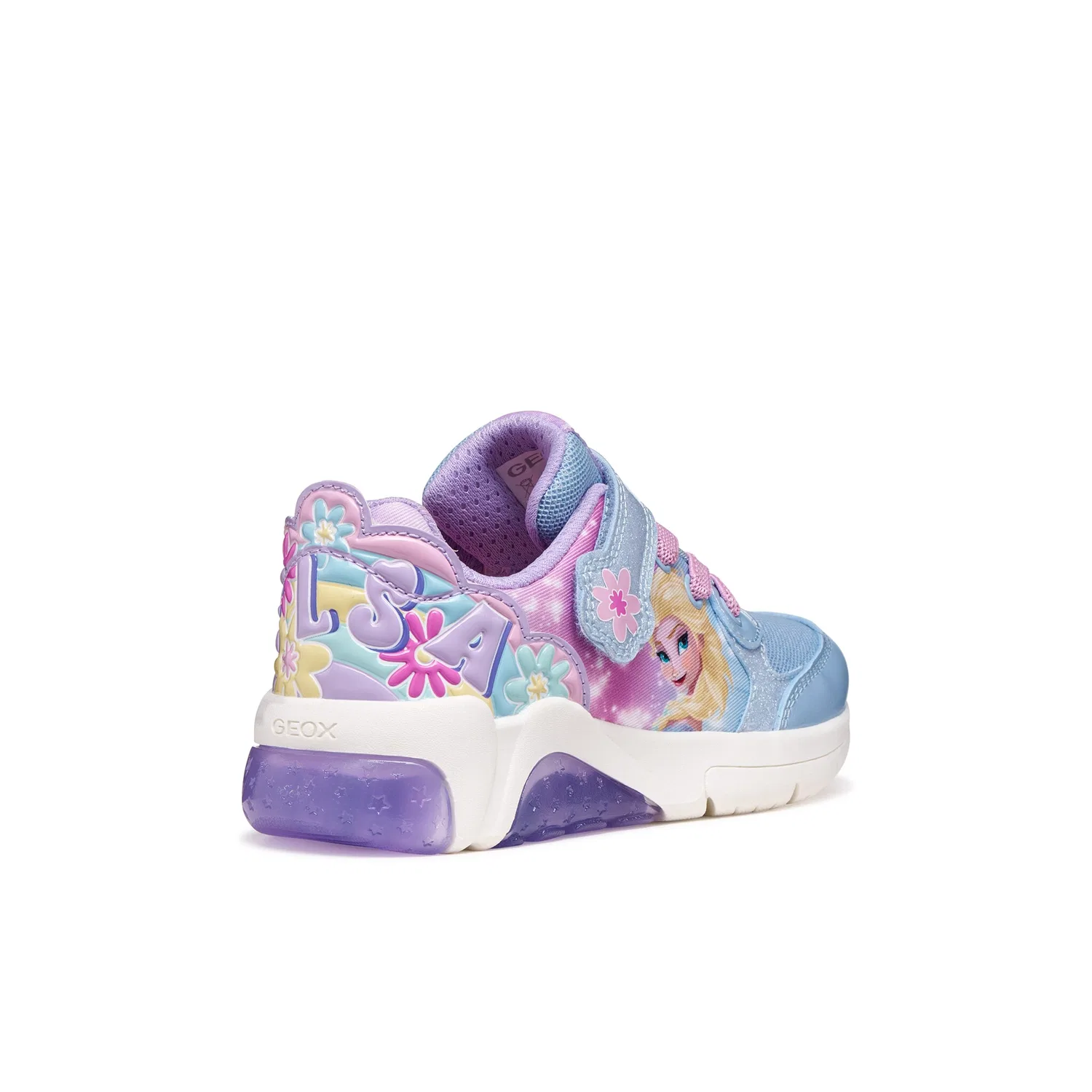 Детские кроссовки с подсветкой Geox, Lilac/Light Blue — фото 3