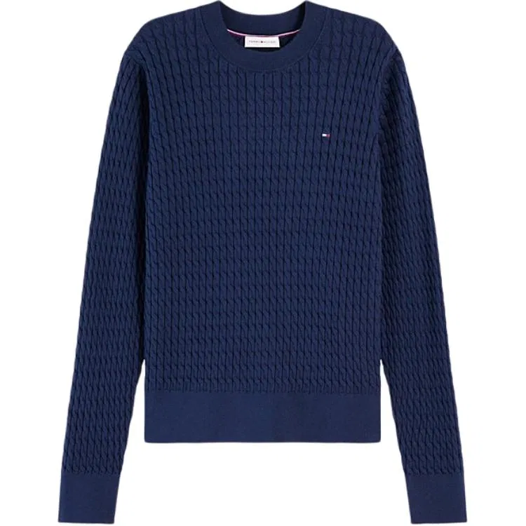 Женский свитер с косами Tommy Hilfiger, Dark Blue
