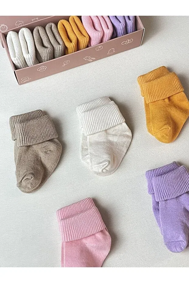 Детские носки для новорожденных бамбуковые набор 5 шт Karamila, Hardal Pink
