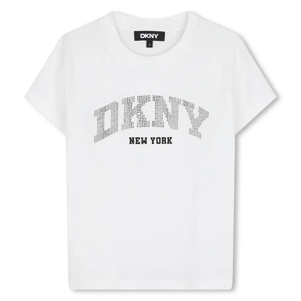 Детская футболка для девочек с коротким рукавом DKNY, White