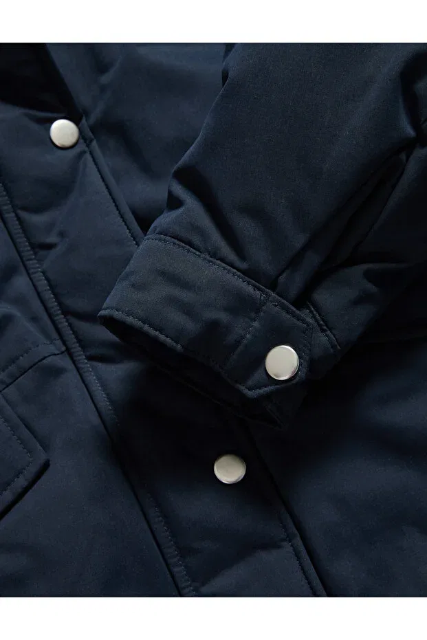 Детское зимнее пальто с капюшоном Marks & Spencer, Navy Blue — фото 4