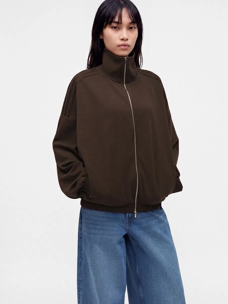 Толстовка на молнии ADIDAS ORIGINALS 'Full Zip Sweatshirt Long' в шоколадном цвете — фото 4