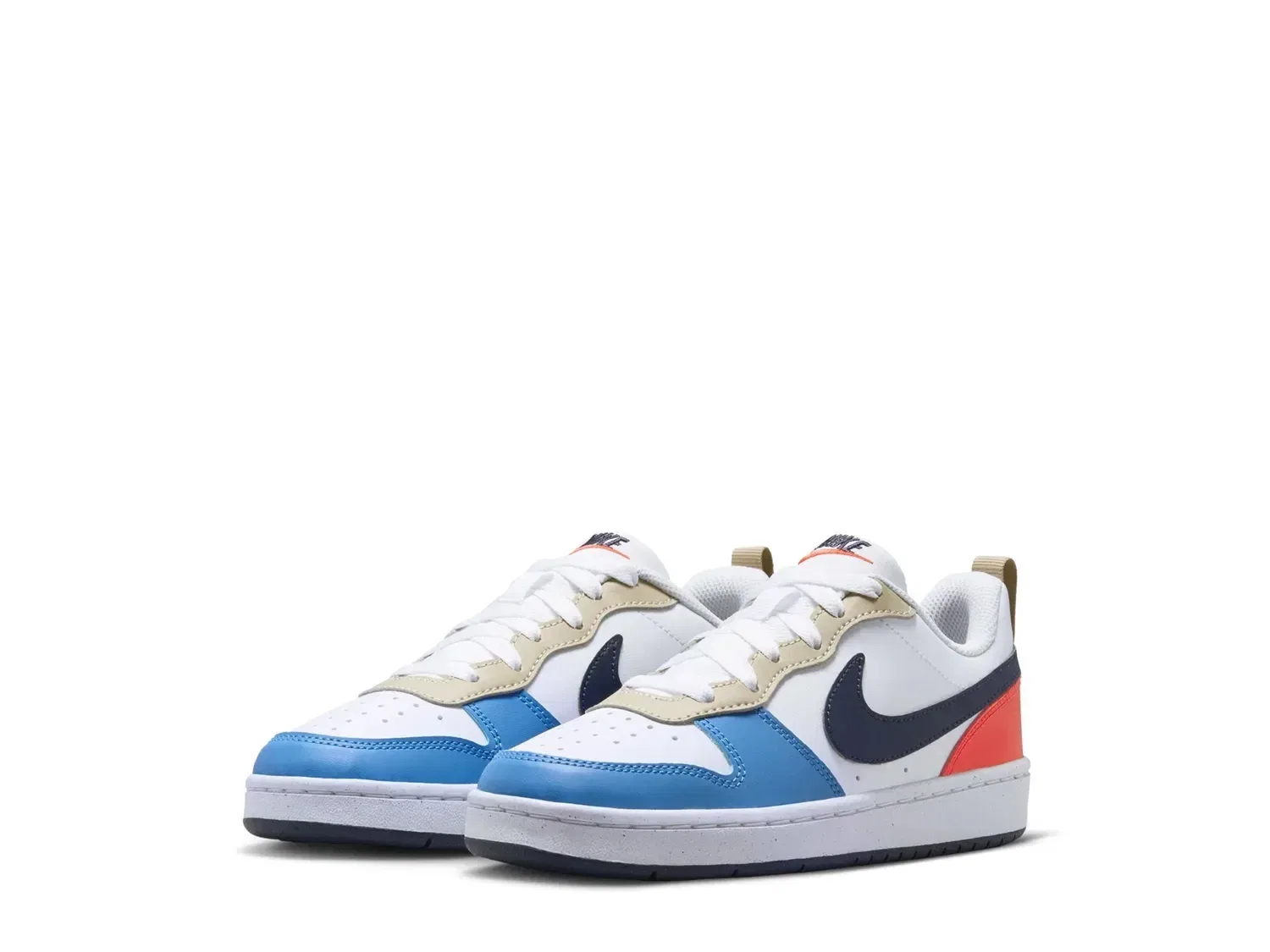 Кроссовки детские Court Borough Low Recraft, Nike, белый/оранжевый — фото 3