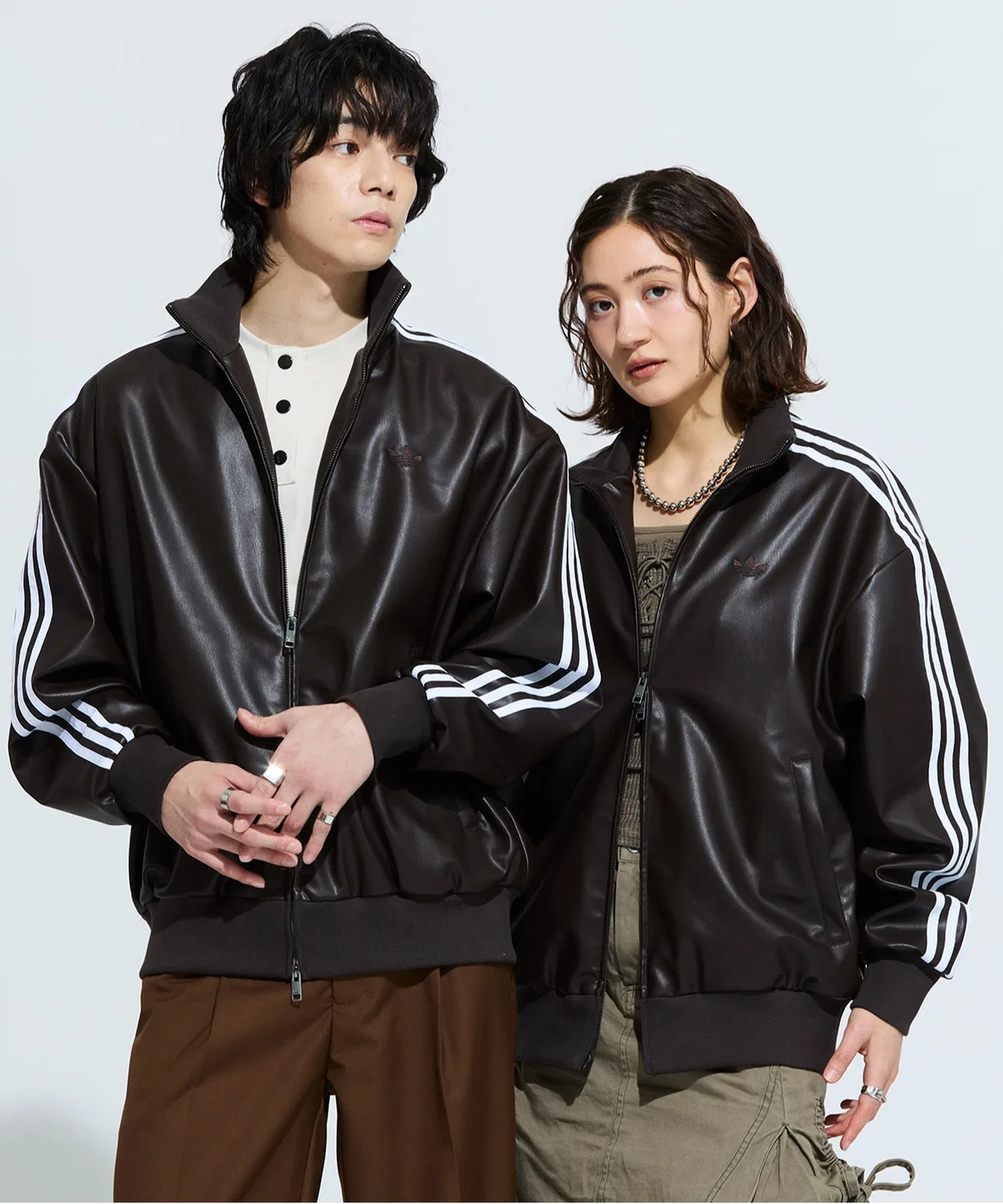 Мужское/Женское худи оверсайз с принтом Adidas Originals, Brown