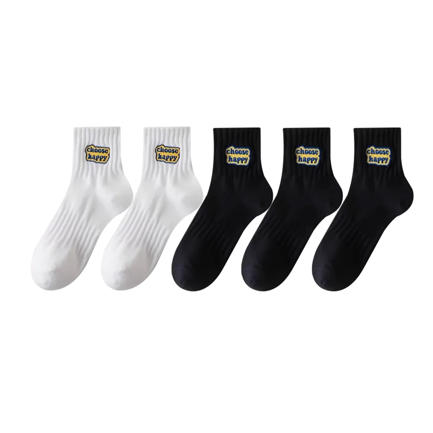 Детские носки-гольфы MINISO, Black 3+White 2