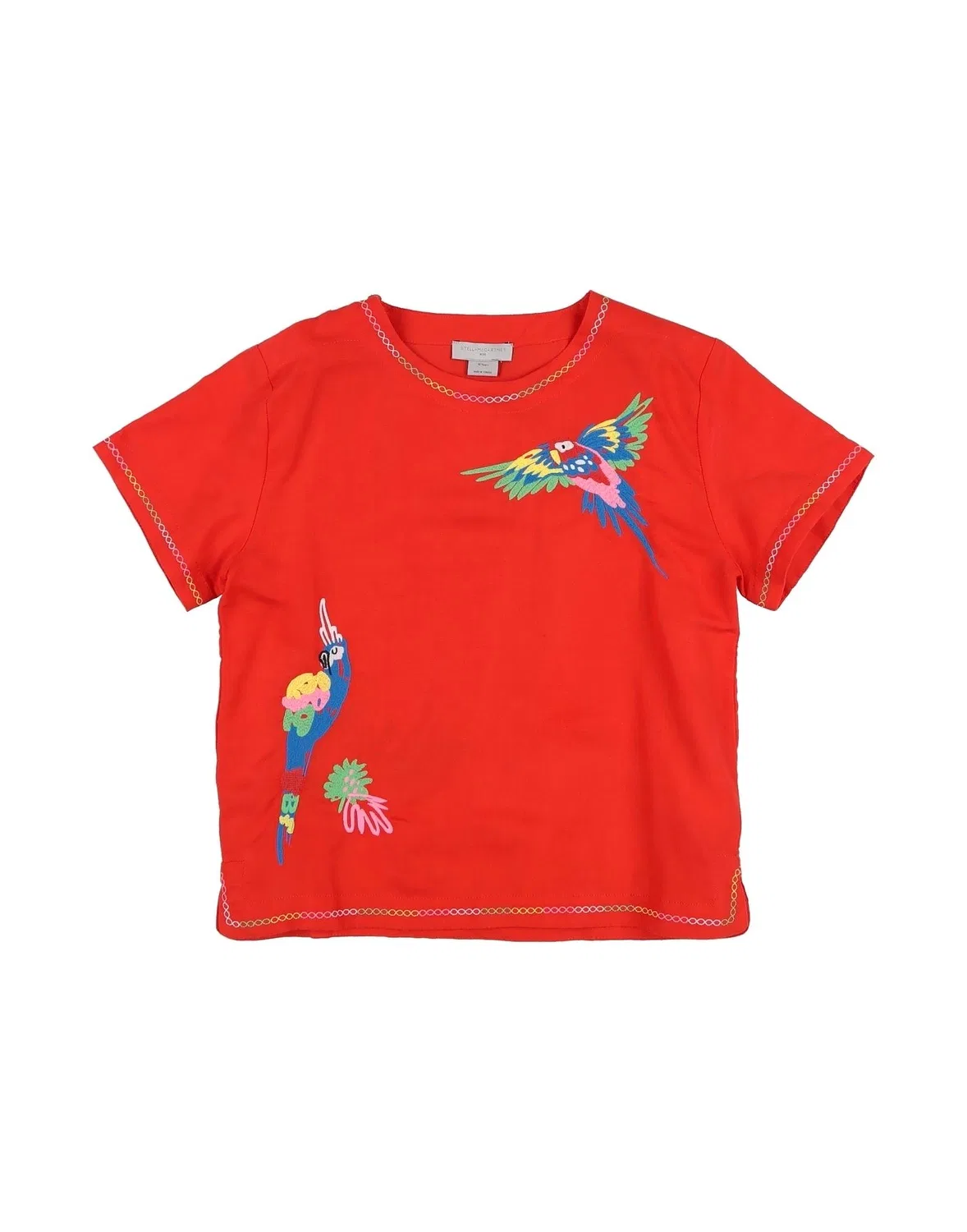 Детская футболка для девочек с вышивкой Stella Mccartney Kids, оранжевый