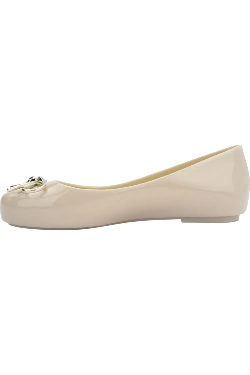 Туфли балетки детские с бантом Sweet Love Mini Melissa, бежевый/золотой — фото 2