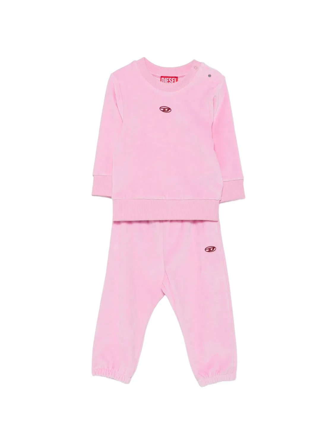 Спортивный костюм с вышитым логотипом Diesel Kids, розовый