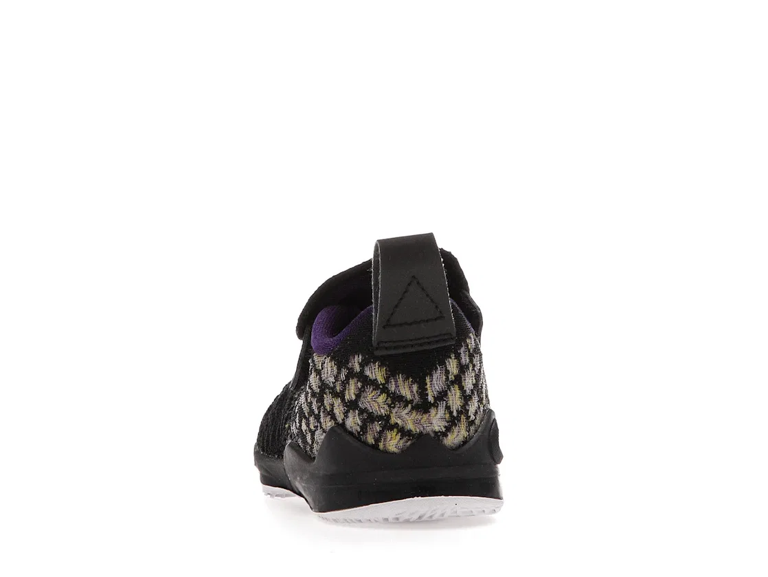 Детские кроссовки для мальчиков баскетбольные Nike LeBron 17, Black/White-Eggplant-Amarillo — фото 4