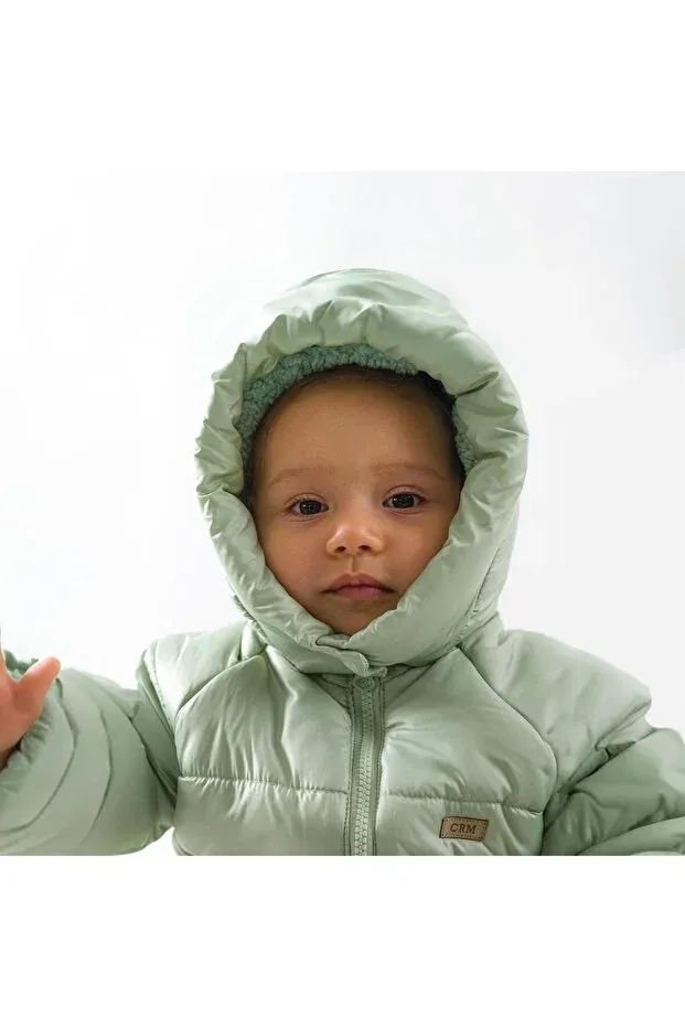 Детское пуховое пальто для девочек с длинным рукавом North puffer jacket Caramell, Green — фото 2