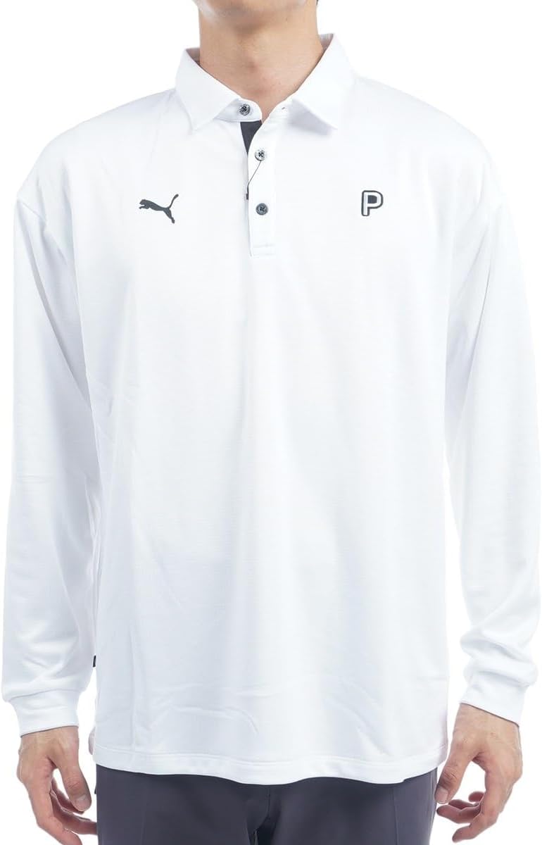 

Мужская футболка-поло Puma для гольфа, с эластичной подкладкой, из флиса Grit, свободного кроя, с длинными рукавами, белый
