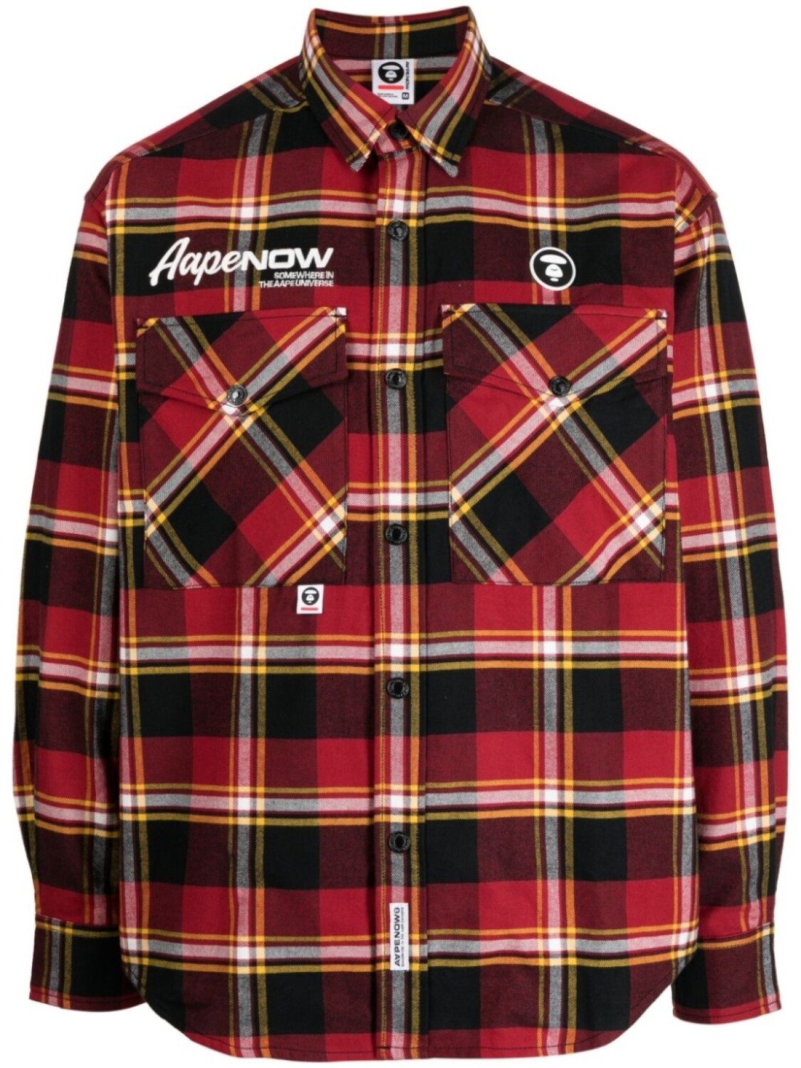 

A Bathing Ape logo-patch cotton shirt, красный