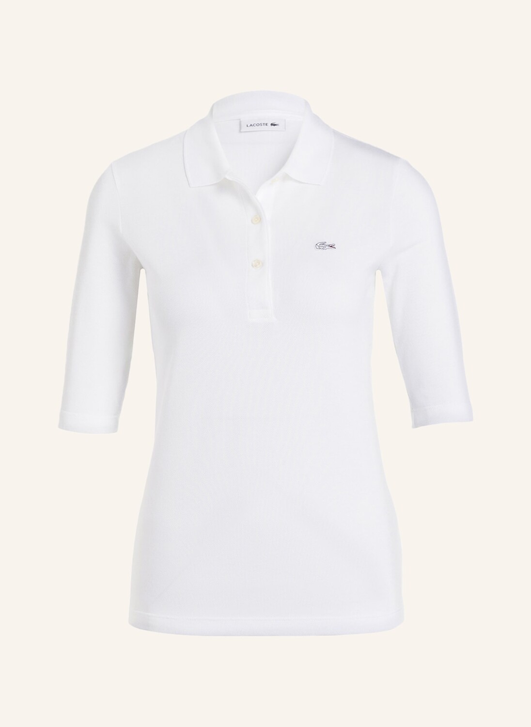 

Рубашка-поло из пике с рукавами 3/4 LACOSTE, белый