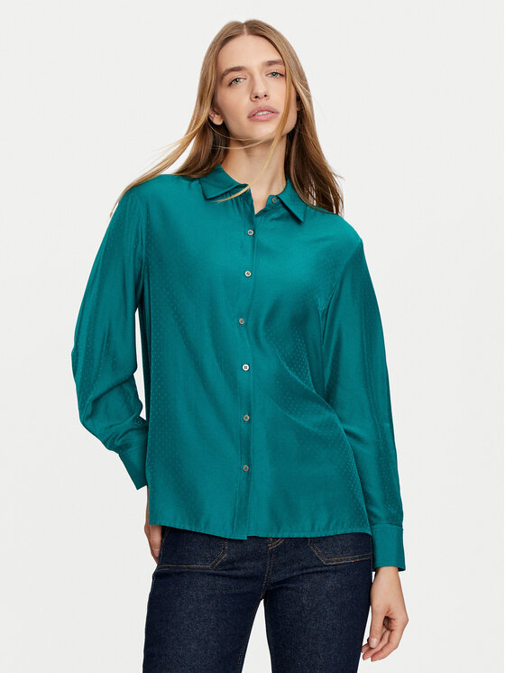 

Рубашка regular fit 56YUDQ09G United Colors Of Benetton, бирюзовый