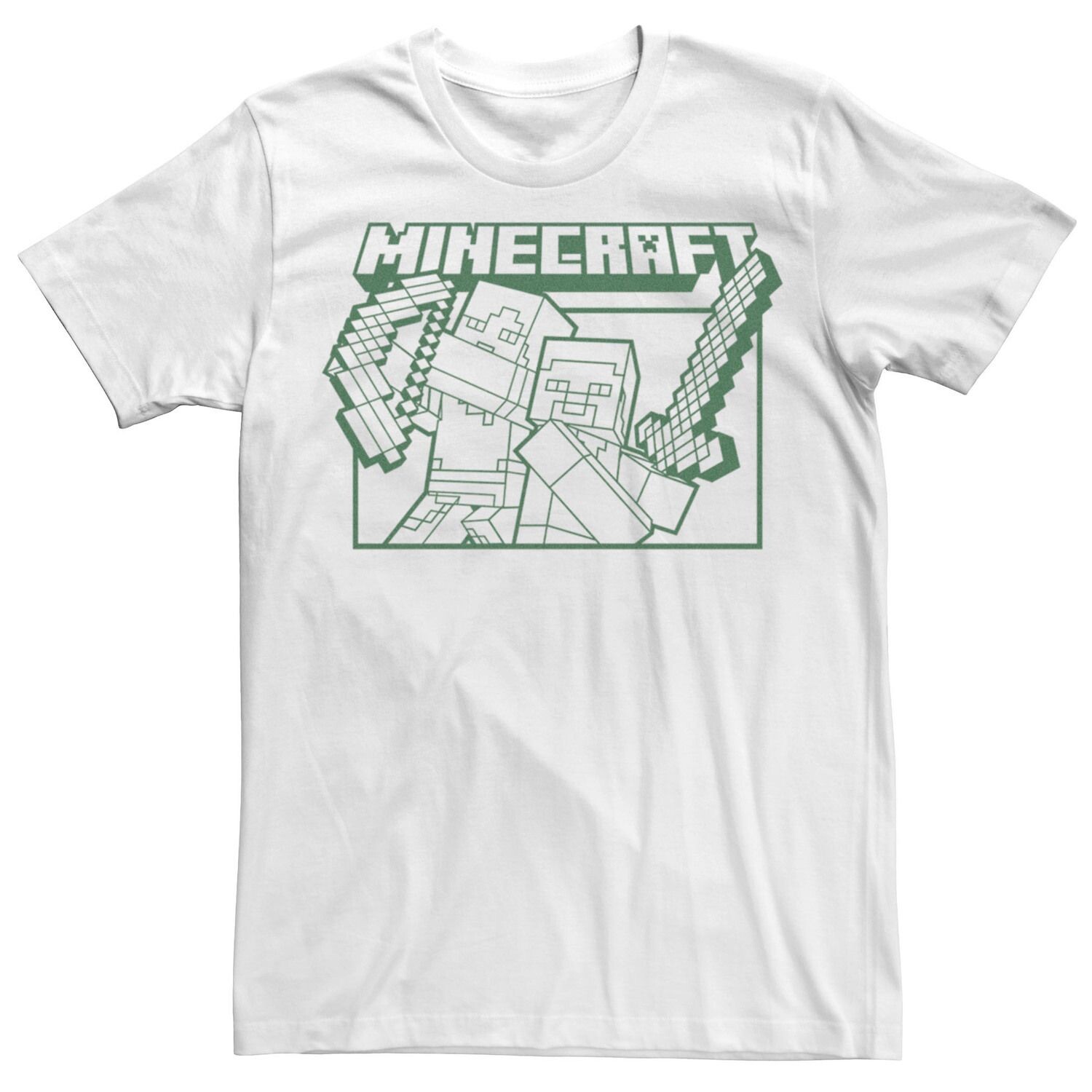 

Мужская футболка Minecraft Action Blocks Alex Steve Warriors Licensed Character