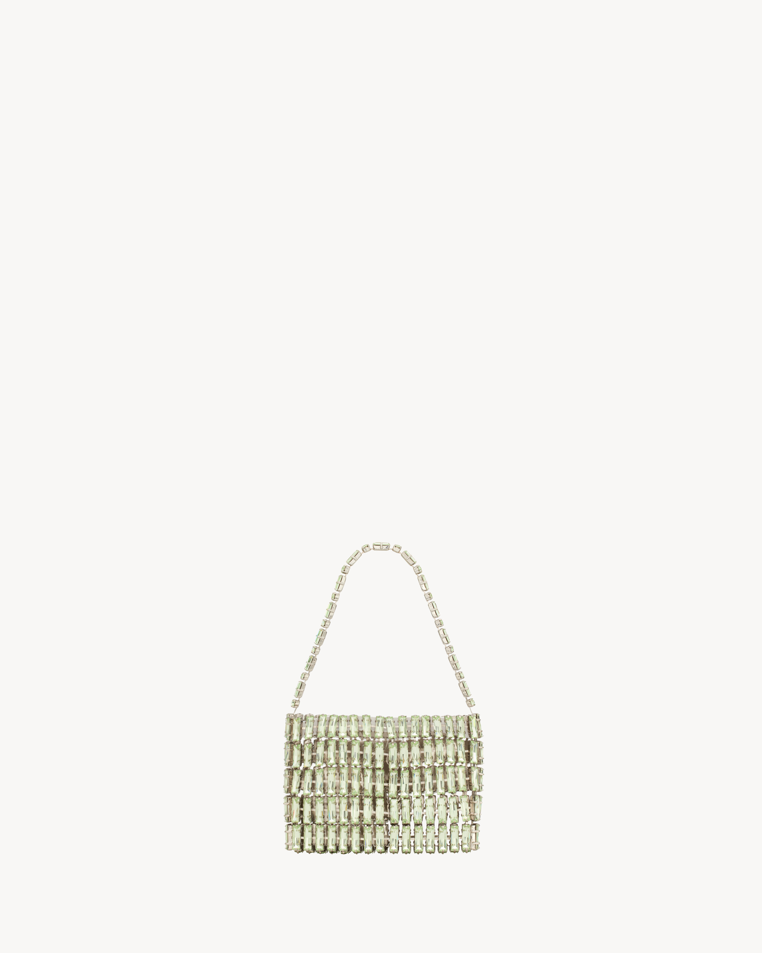 Микро вечерняя сумка из кристаллов Saint Laurent, зеленый — фото 2