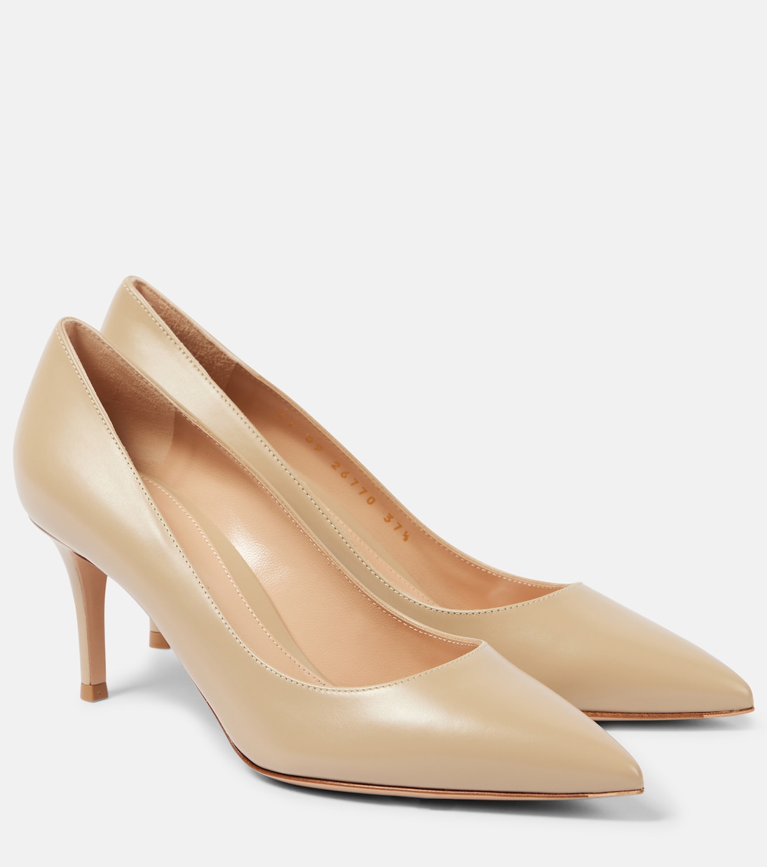Туфли-лодочки Gianvito 70 из кожи Gianvito Rossi, песочный